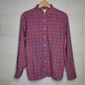 L.L. Bean button down plaid flannel shirt size small